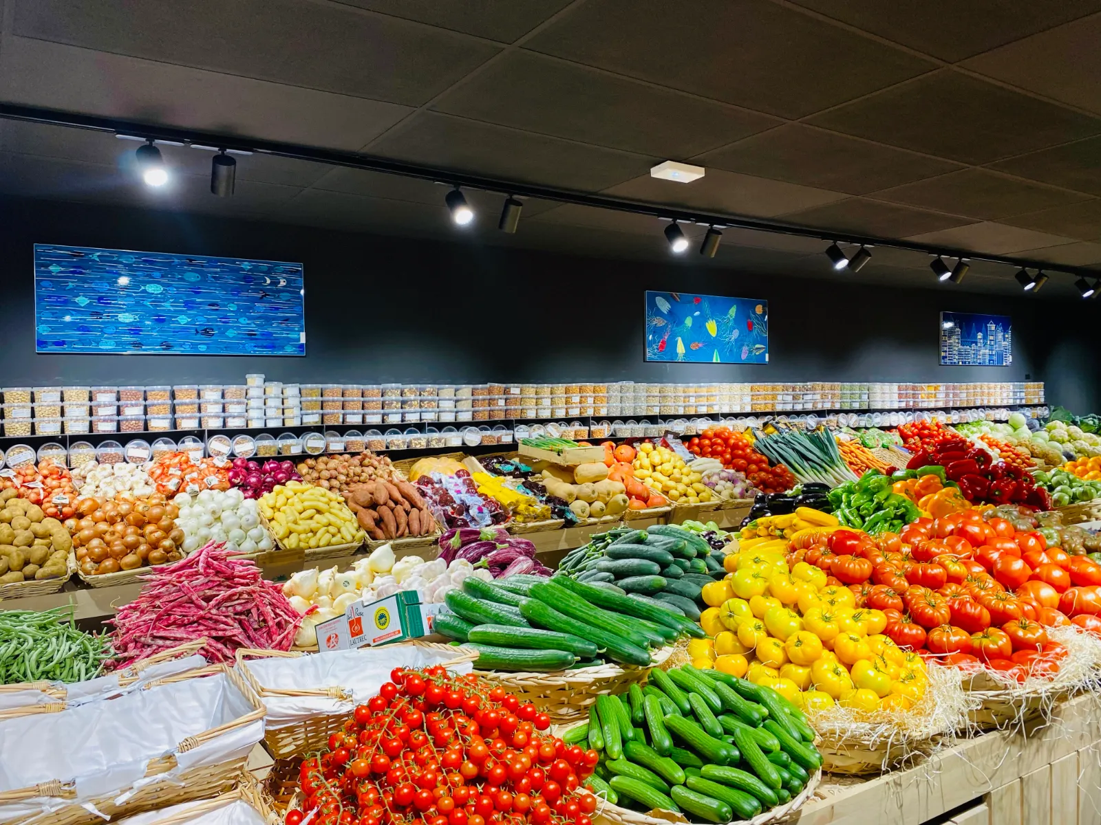 Étal de légumes frais pour les pizzas de la pizzeria PIZZAPP à Salon-de-Provence.